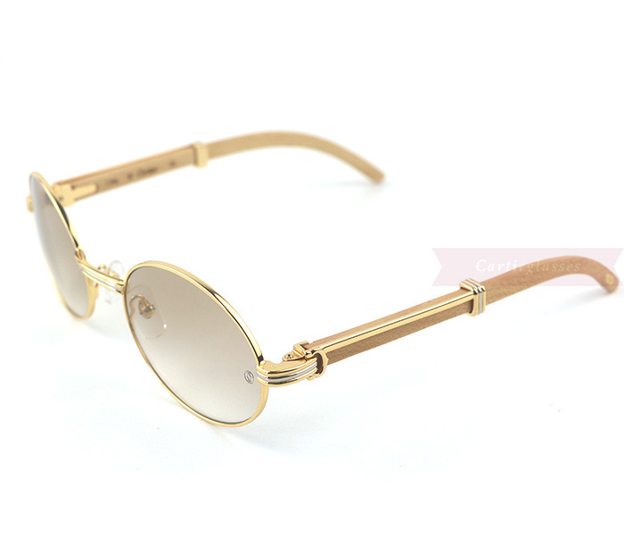 tapa Realista pestaña Cartier White Wood Full Frame Classic Sunglasses CT7550178-55 -  Cartieglasses