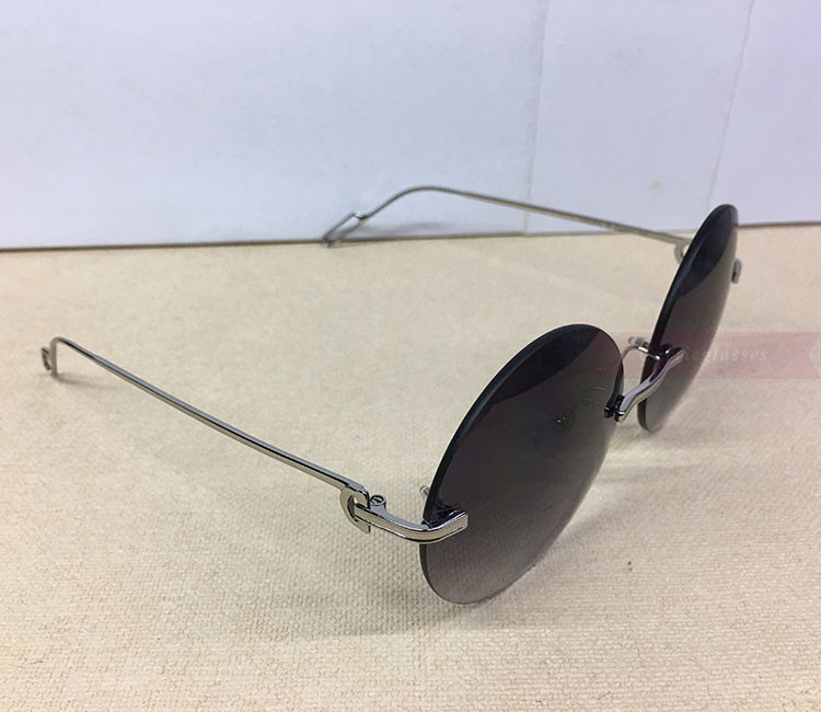 Cartier Sunglasses EyeglassesClassic C Decor Metal Pilot Rimless ...