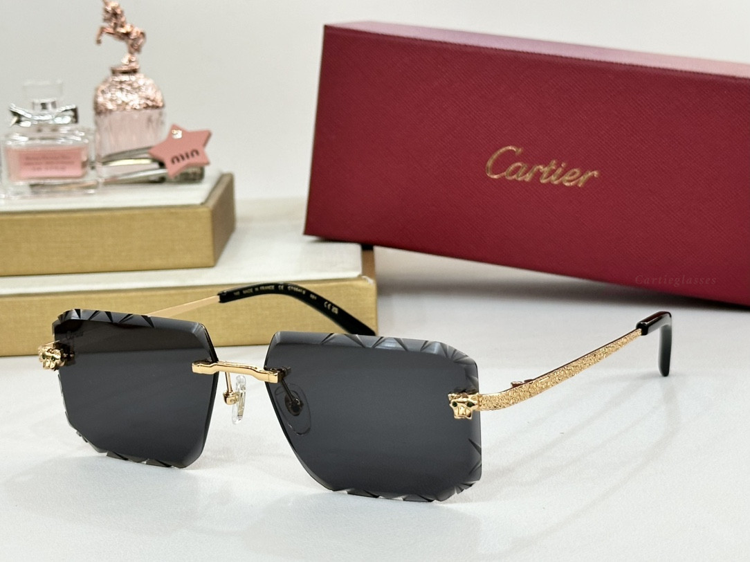Cartier PANTHÈRE Embossed Rimless Sunglasses CT0541s