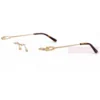 Cartier C Decor Pure Gold Plating Titanium Rimless Eyeglasses CT0521OT (11)1