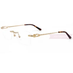 Cartier C Decor Pure Gold Plating Titanium Rimless Eyeglasses CT0521OT (11)1