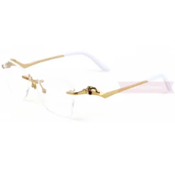 Cartier PANTHèRE Pure Gold Plating Rimless Eyeglasses CT01200 (4)1