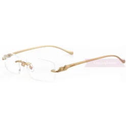 Cartier PANTHèRE Real Gold Plating Metal Rimless Eyeglasses CT0061 (4)1