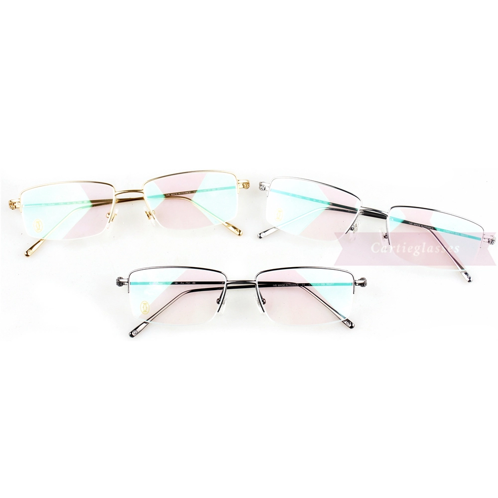 Cartier Real Gold Plating Metal Half Frame Eyeglasses CT0071 (1)1