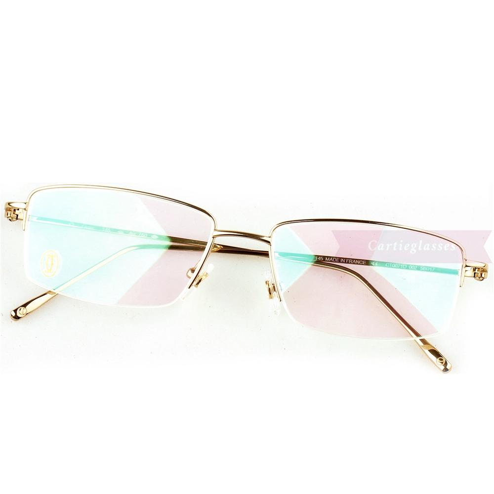 Cartier Real Gold Plating Metal Half Frame Eyeglasses CT0071 (2)1