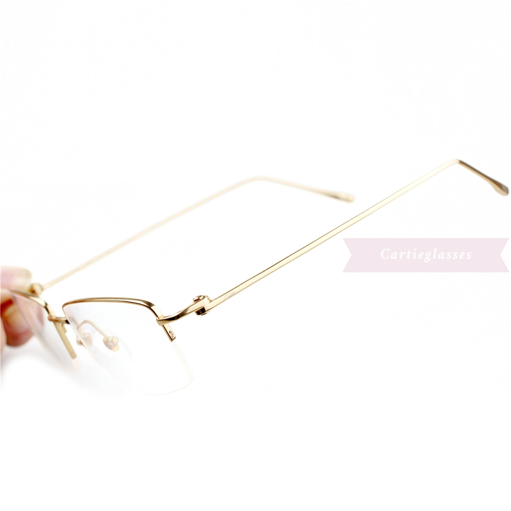 Cartier Real Gold Plating Metal Half Frame Eyeglasses CT0071 (7)1