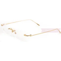 Cartier Real Gold Plating Metal Rimless Eyeglasses CT0070 (4)1