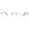 Cartier Real Gold Plating Titanium Santos De Rimless Eyeglasses CT0087 (3)1