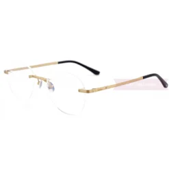 Cartier Real Gold Plating Titanium Santos De Rimless Eyeglasses CT0254 (4)1