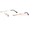 Cartier Santos De 18K GOLD Plated Titanium Rimless Eyeglasses CT0349 (4)1