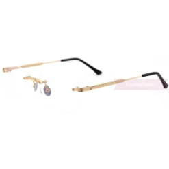 Cartier Santos De 18K GOLD Plated Titanium Rimless Eyeglasses CT0349 (4)1