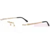 Cartier Santos De 18K GOLD Plated Titanium Rimless Eyeglasses CT0512O (4)1