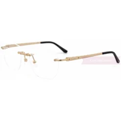 Cartier Santos De 18K GOLD Plated Titanium Rimless Eyeglasses CT0512O (4)1