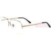 Cartier Santos De Real Gold Plating Titanium Half Frame Eyeglasses CT0256 (4)1