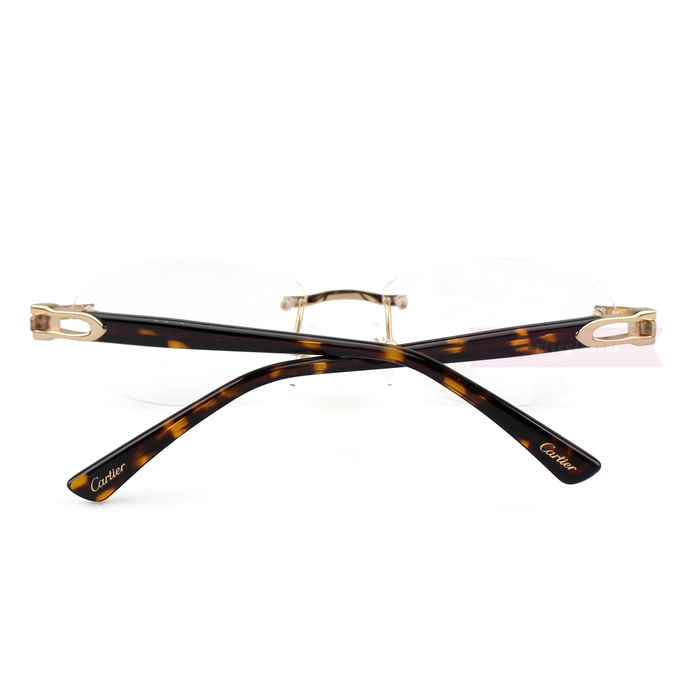 Cartier C Decor Acetate Titanium Rimless Eyeglasses CT0455 (6)