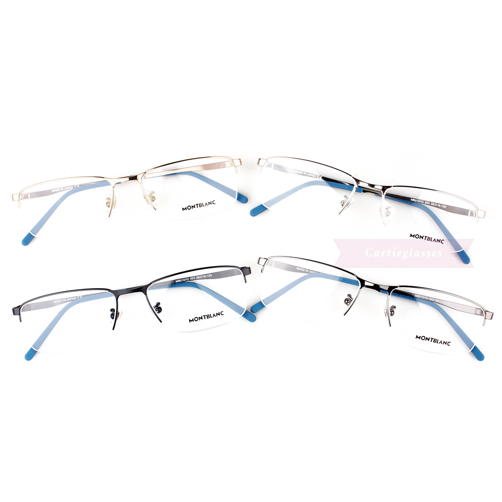 Montblanc Snowcap Emblem Acetate Metal Half Frame Eyeglasses MB0107 (1)