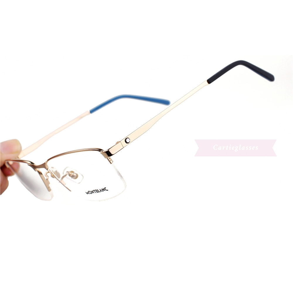 Montblanc Snowcap Emblem Acetate Metal Half Frame Eyeglasses MB0107 (7)