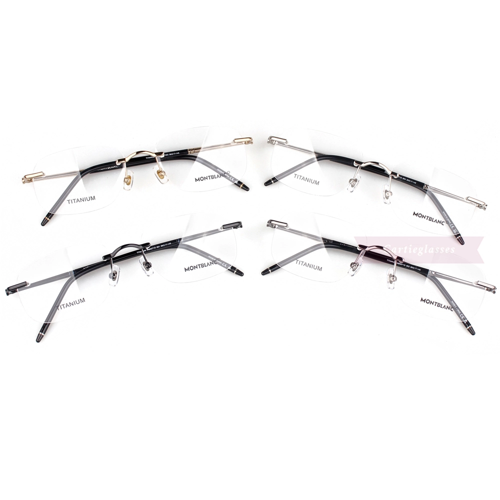 Montblanc Snowcap Emblem Titanium Rimless Eyeglasses MB0071T (1)