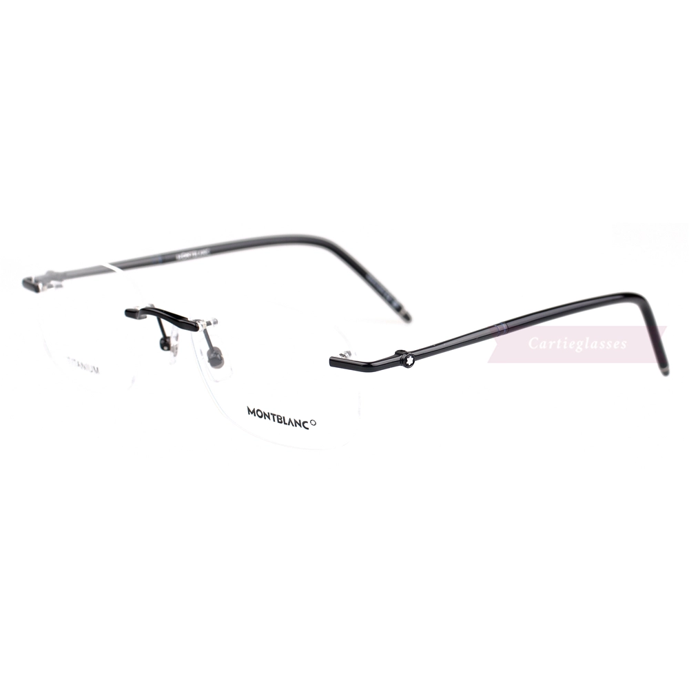 Montblanc Snowcap Emblem Titanium Rimless Eyeglasses MB0071T (11)