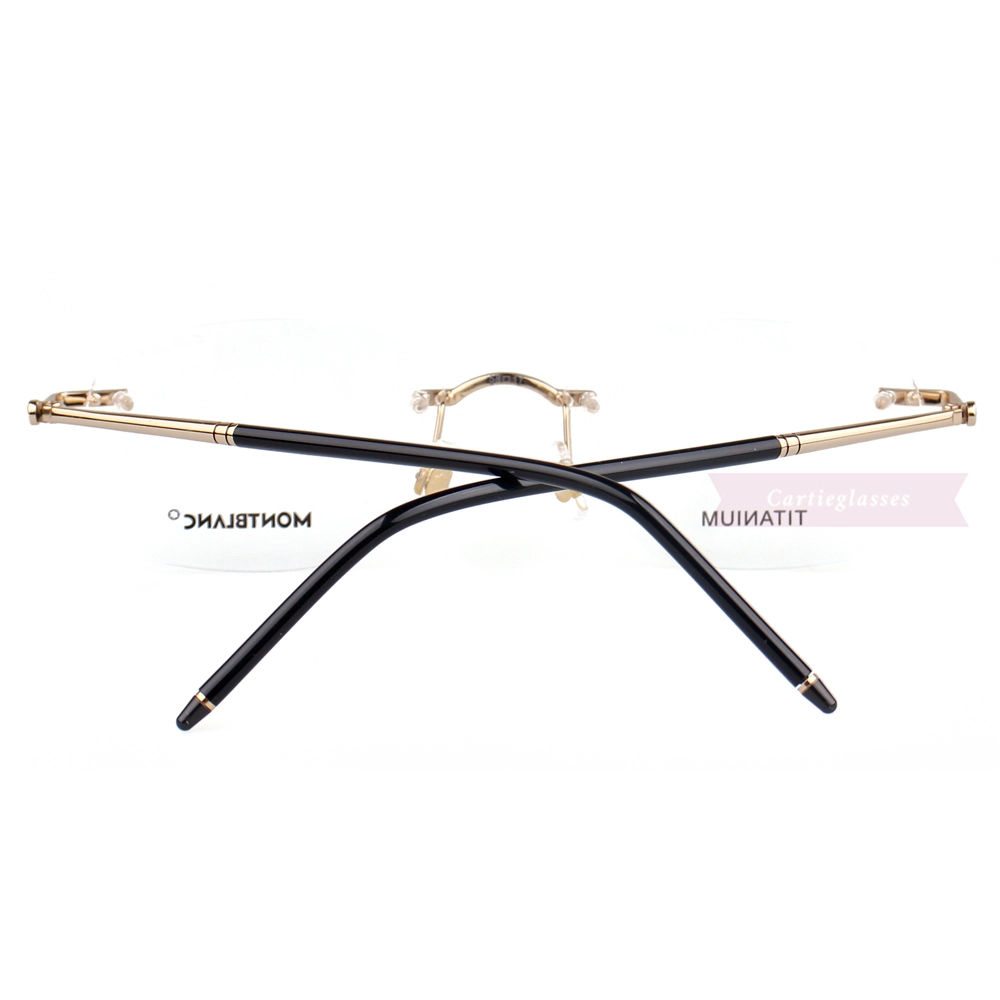 Montblanc Snowcap Emblem Titanium Rimless Eyeglasses MB0071T (5)