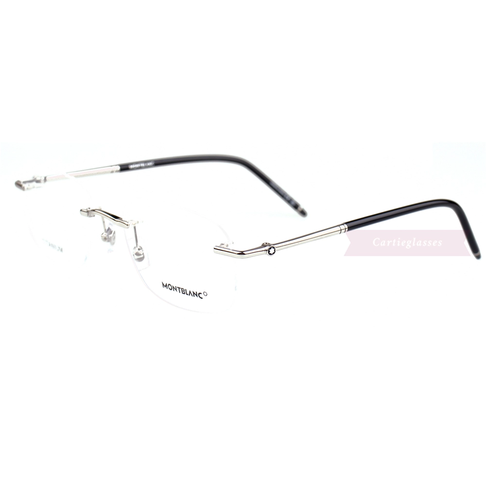 Montblanc Snowcap Emblem Titanium Rimless Eyeglasses MB0071T (9)