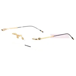 Montblanc Snowcap Emblem Vintage Metal Rimless Eyeglasses MB0038 (3)