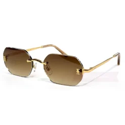 Cartier C Decor Metal Rimless Sunglasses CT0656S