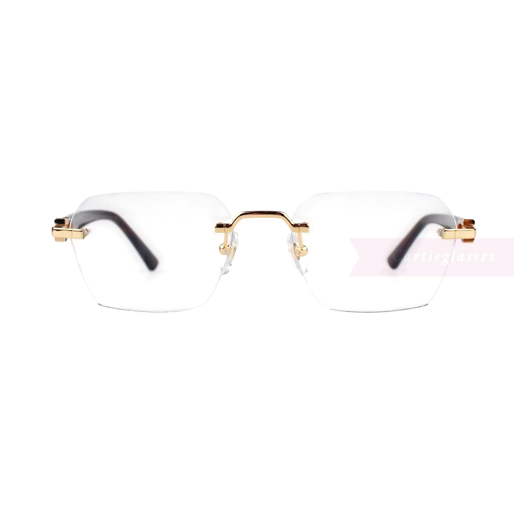 Cartier C Decor 24K GOLD Plated Titanium Rimless Eyeglasses CT0623O (1)