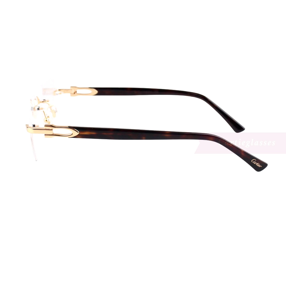 Cartier C Decor 24K GOLD Plated Titanium Rimless Eyeglasses CT0623O (10)