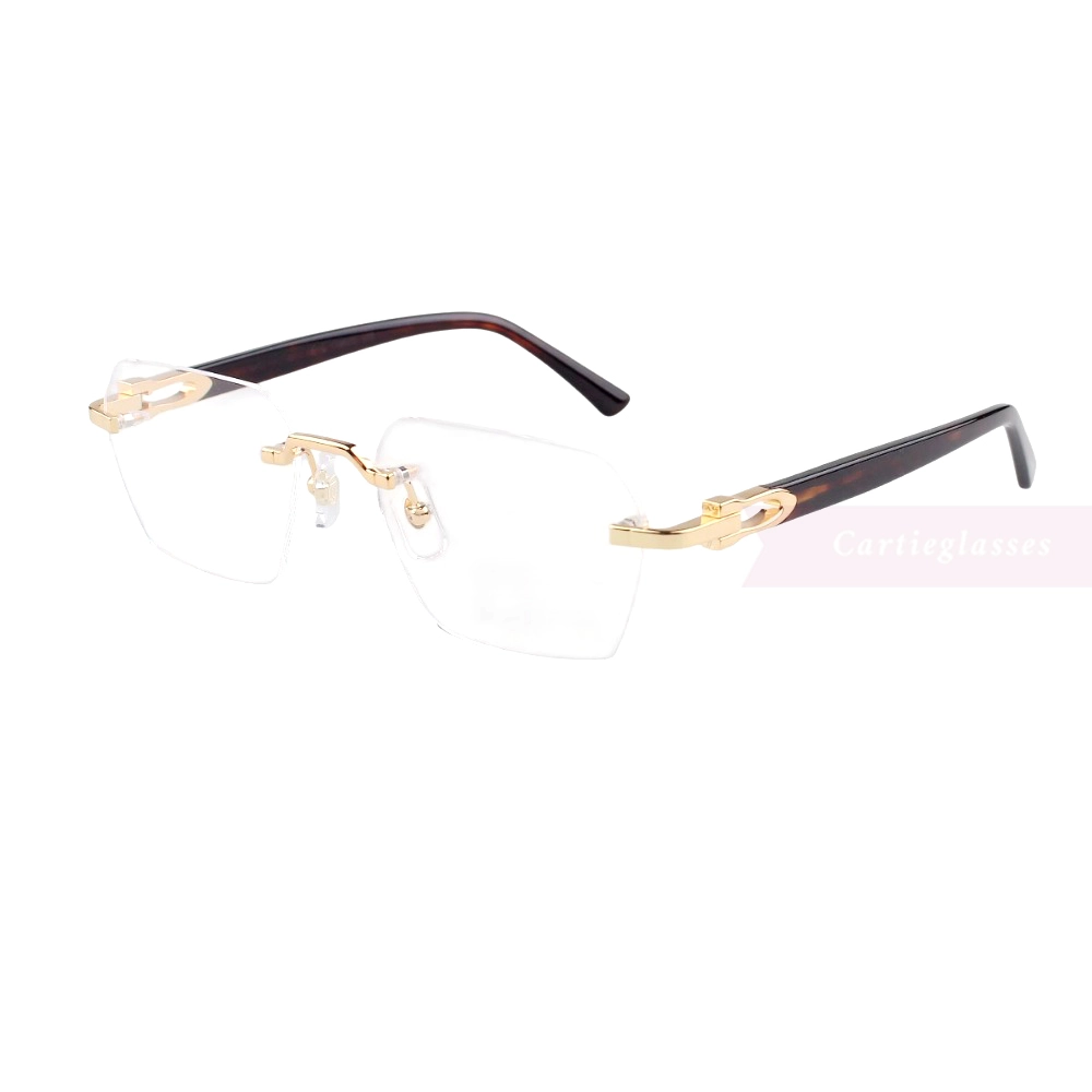 Cartier C Decor 24K GOLD Plated Titanium Rimless Eyeglasses CT0623O (11)