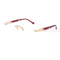 Cartier C Decor 24K GOLD Plated Titanium Rimless Eyeglasses CT0623O (3)