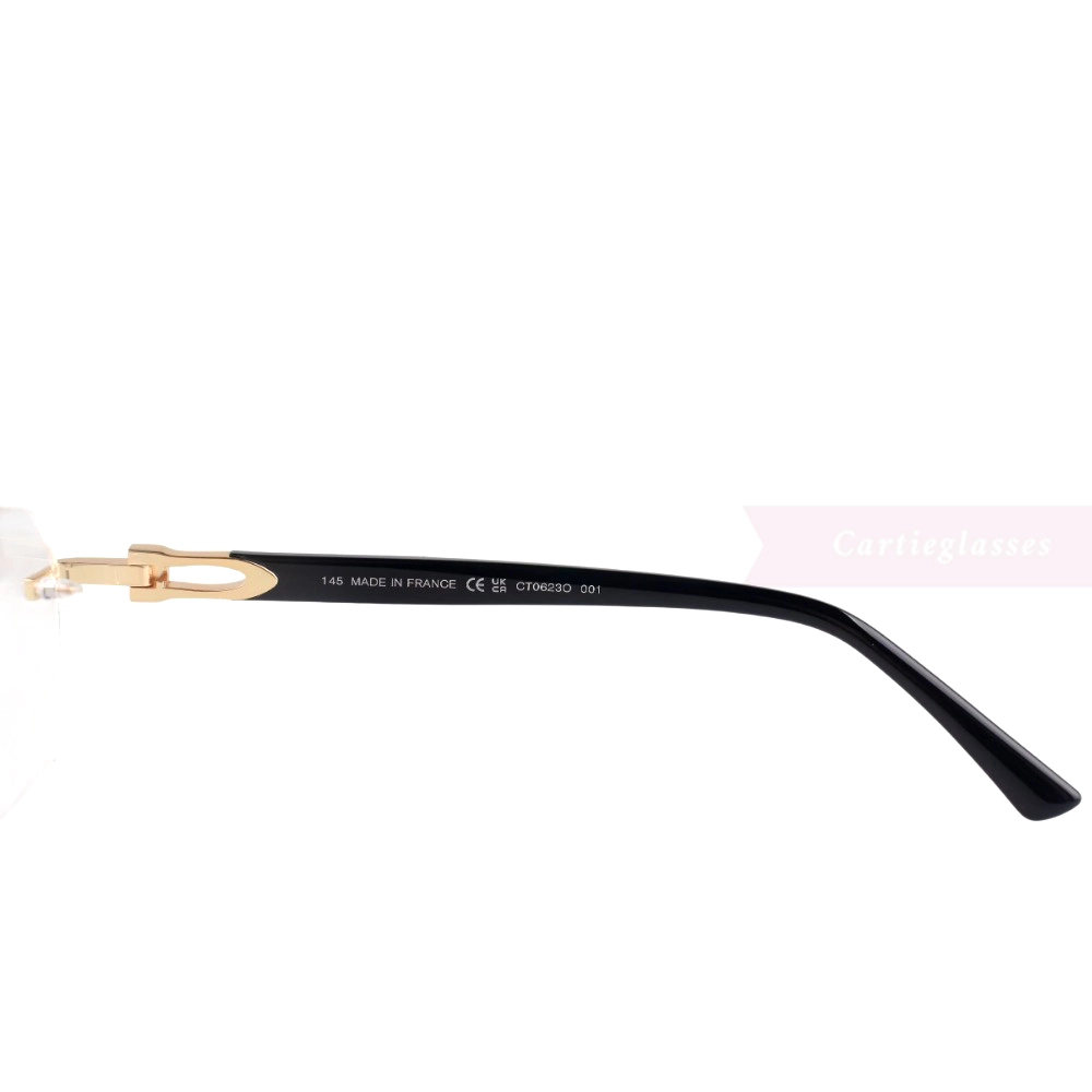 Cartier C Decor 24K GOLD Plated Titanium Rimless Eyeglasses CT0623O (5)