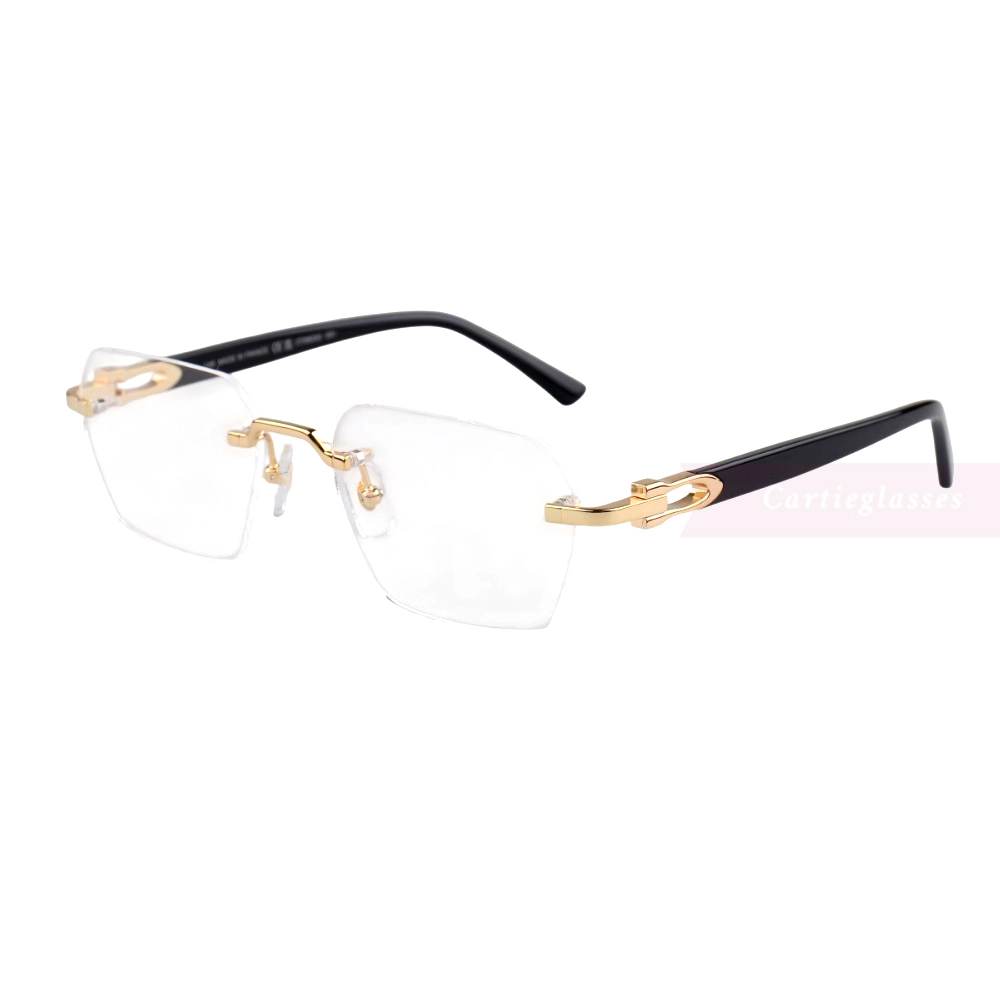 Cartier C Decor 24K GOLD Plated Titanium Rimless Eyeglasses CT0623O (6)