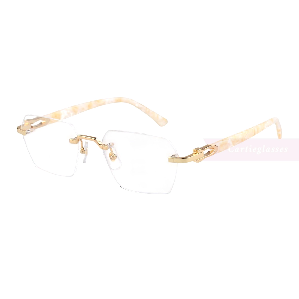 Cartier C Decor 24K GOLD Plated Titanium Rimless Eyeglasses CT0623O (8)