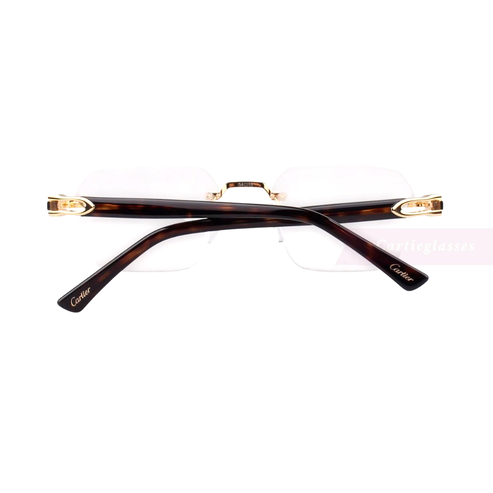 Cartier C Decor 24K GOLD Plated Titanium Rimless Eyeglasses CT0623O (9)