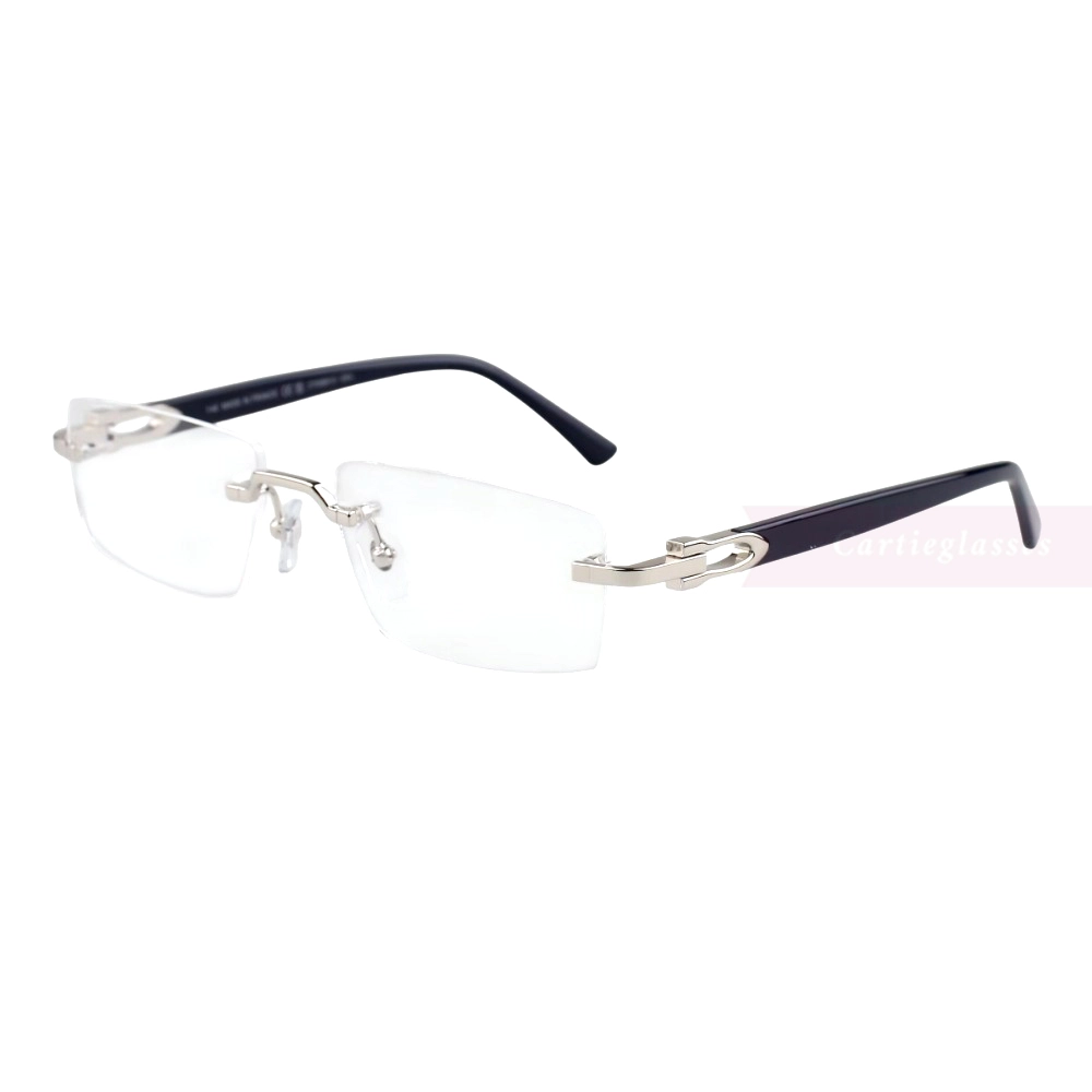 Cartier C Decor Acetate Titanium Rimless Eyeglasses CT0581O (2)