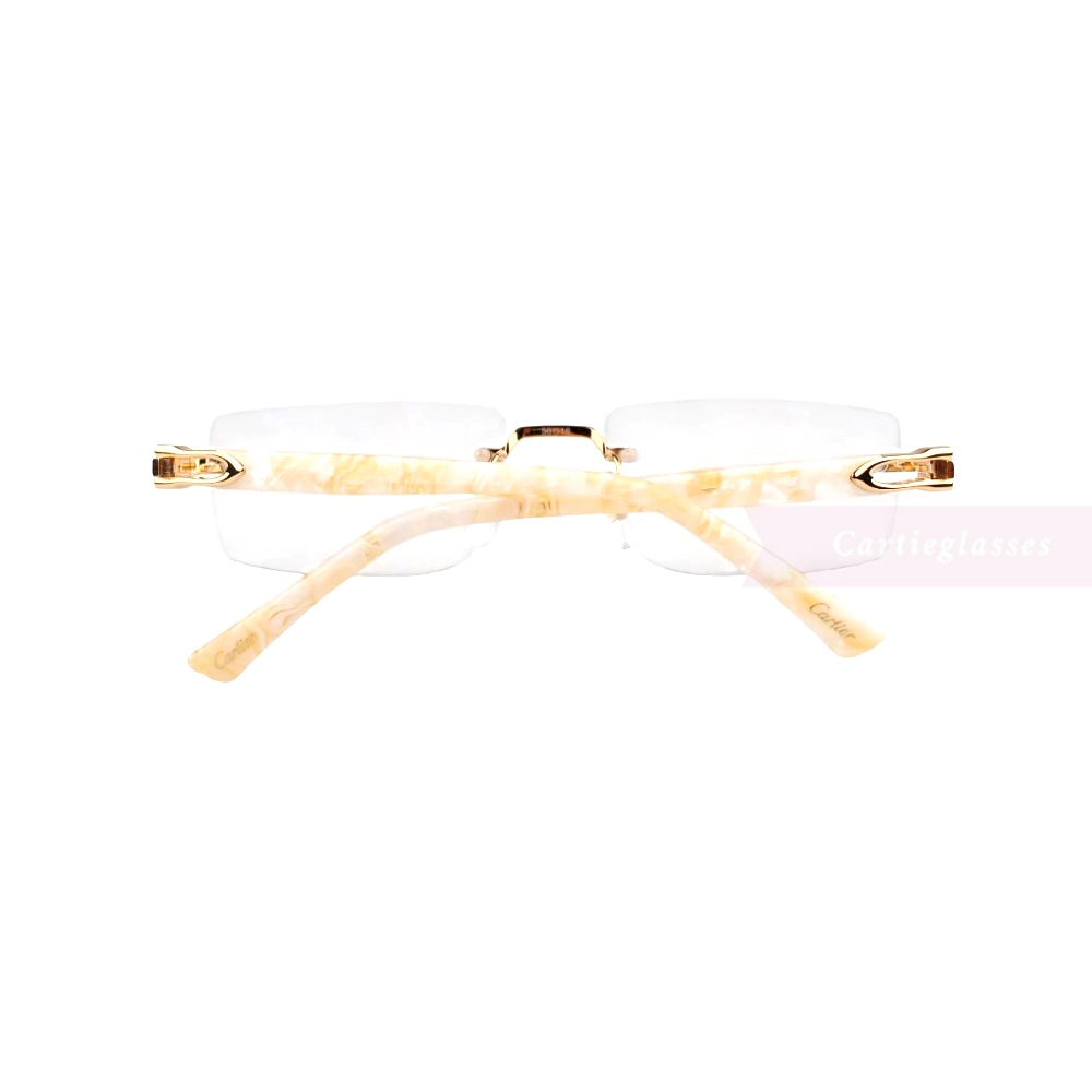 Cartier C Decor Acetate Titanium Rimless Eyeglasses CT0581O (8)