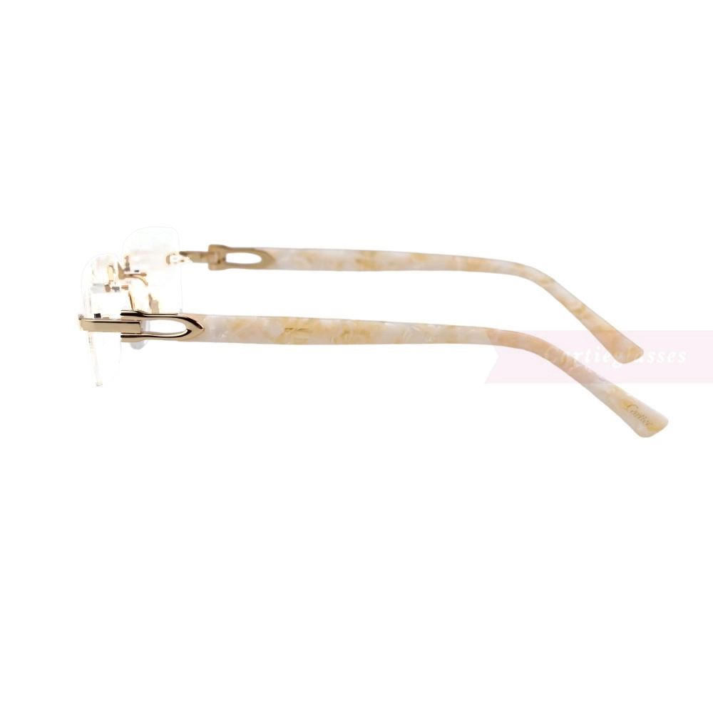 Cartier C Decor Acetate Titanium Rimless Eyeglasses CT0581O (9)