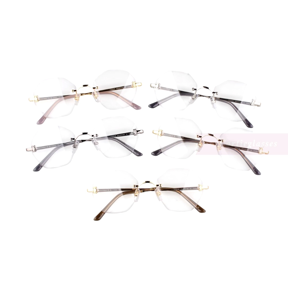 Cartier Icon Collection Titanium Geometric Rimless Eyeglasses CT0593O (1)