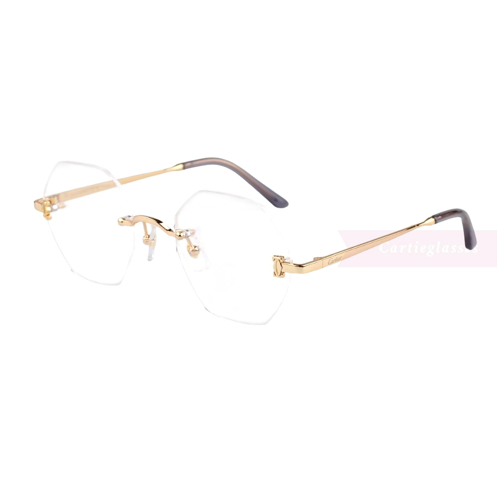 Cartier Icon Collection Titanium Geometric Rimless Eyeglasses CT0593O (2)