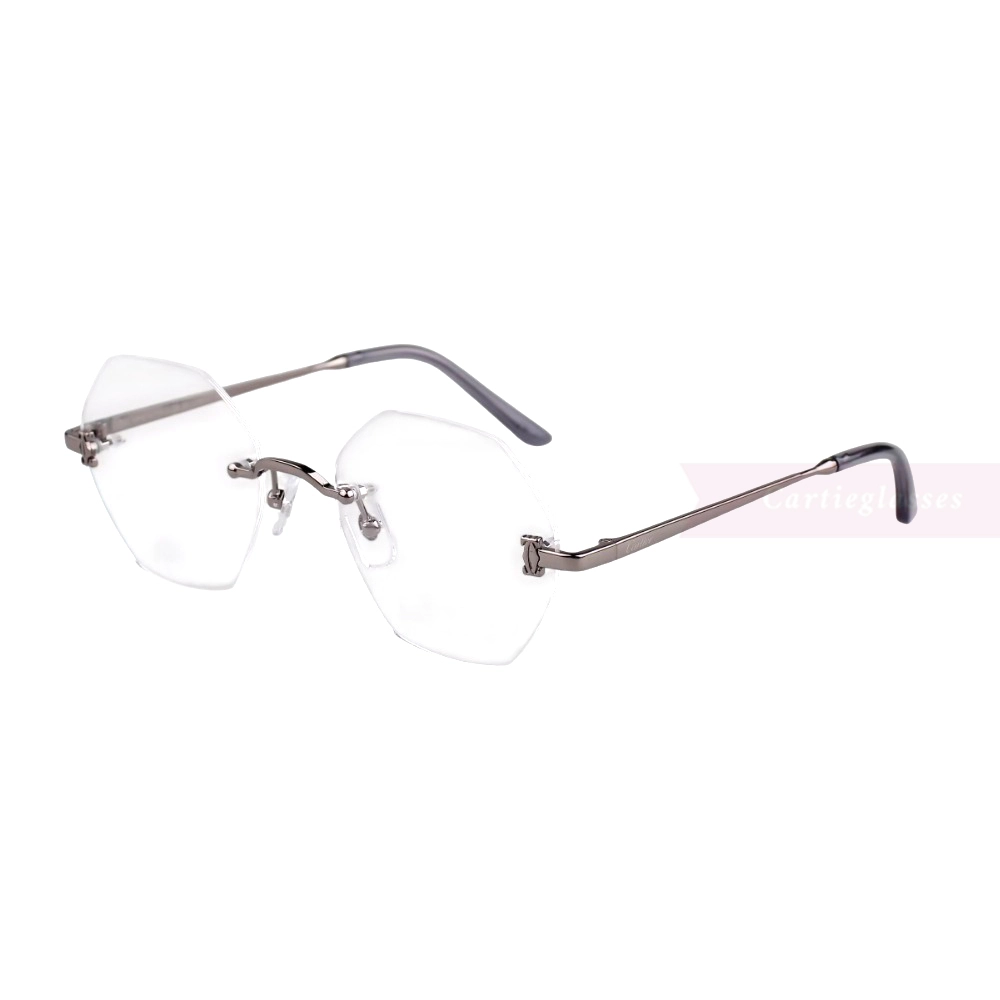 Cartier Icon Collection Titanium Geometric Rimless Eyeglasses CT0593O (3)