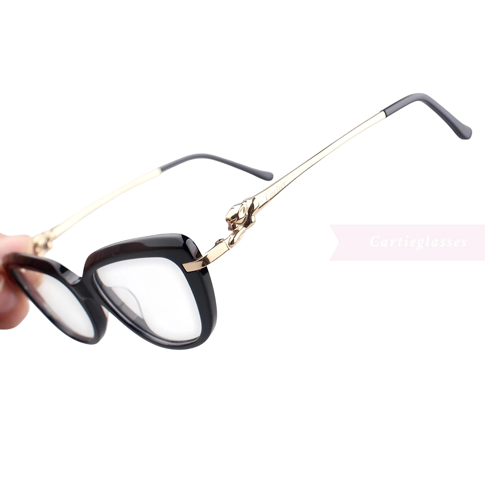 Cartier PANTHèRE Cateye Design Acetate Titanium Rimless Eyeglasses CT0282O (7)