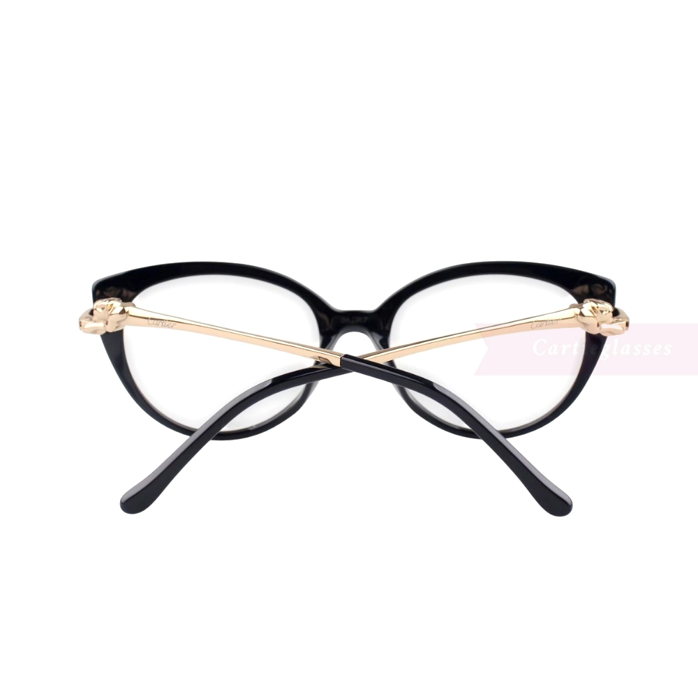 Cartier PANTHèRE Cateye Design Acetate Titanium Full Frame Eyeglasses CT0283O (10)