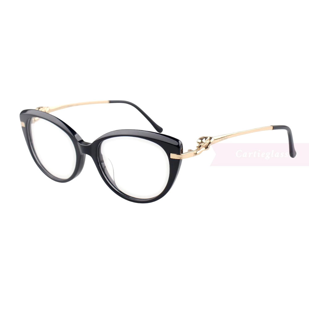 Cartier PANTHèRE Cateye Design Acetate Titanium Full Frame Eyeglasses CT0283O (12)