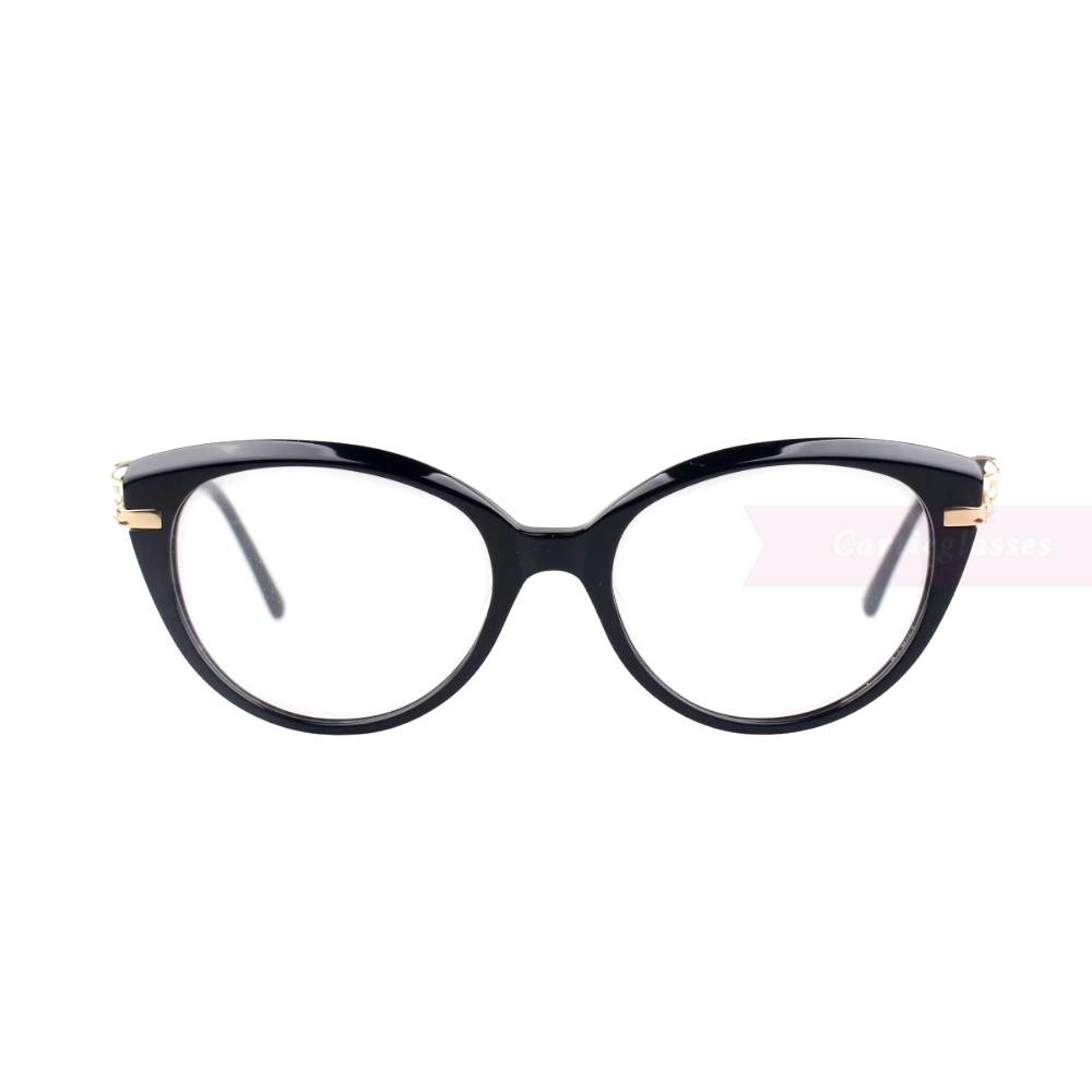 Cartier PANTHèRE Cateye Design Acetate Titanium Full Frame Eyeglasses CT0283O (13)