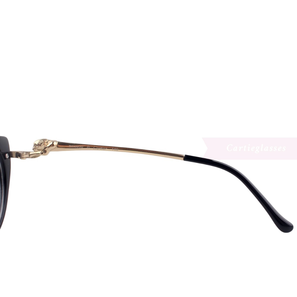 Cartier PANTHèRE Cateye Design Acetate Titanium Full Frame Eyeglasses CT0283O (8)
