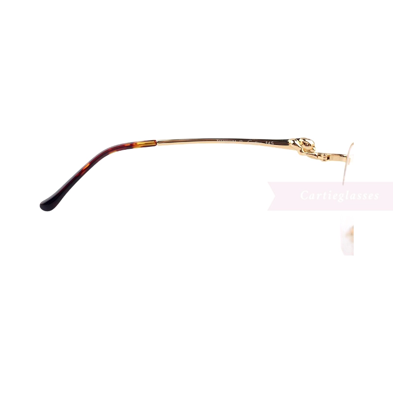 Cartier PANTHèRE Cateye Design Titanium Half Frame Eyeglasses CT0280 (2)