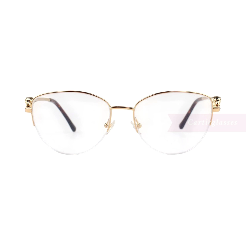Cartier PANTHèRE Cateye Design Titanium Half Frame Eyeglasses CT0280 (5)