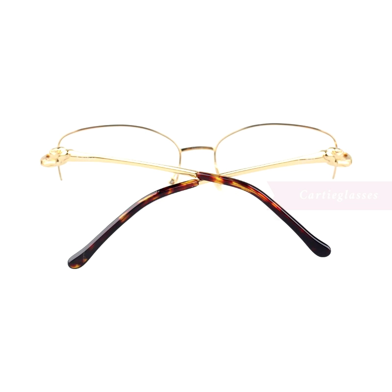 Cartier PANTHèRE Cateye Design Titanium Half Frame Eyeglasses CT0280 (9)