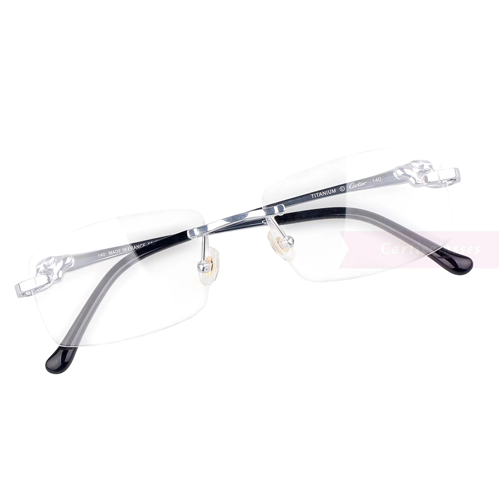 Cartier PANTHèRE Cateye Design Titanium Rimless Eyeglasses CT0281O (10)